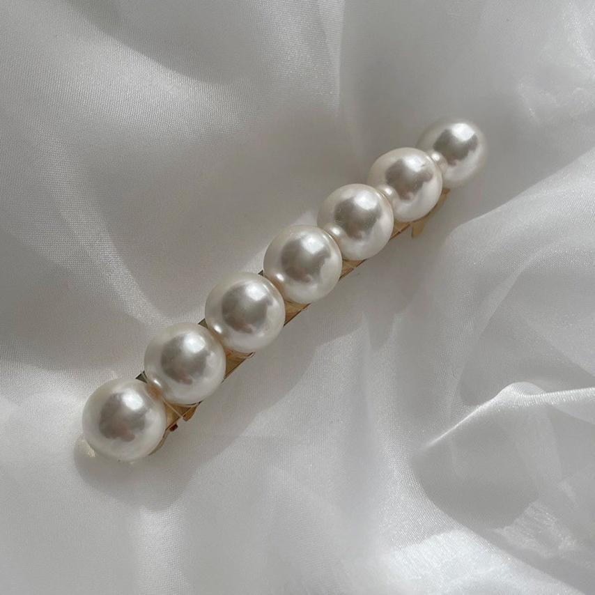 ビッグパール バレッタ レディース ヘアアクセサリー 大粒パール 上品