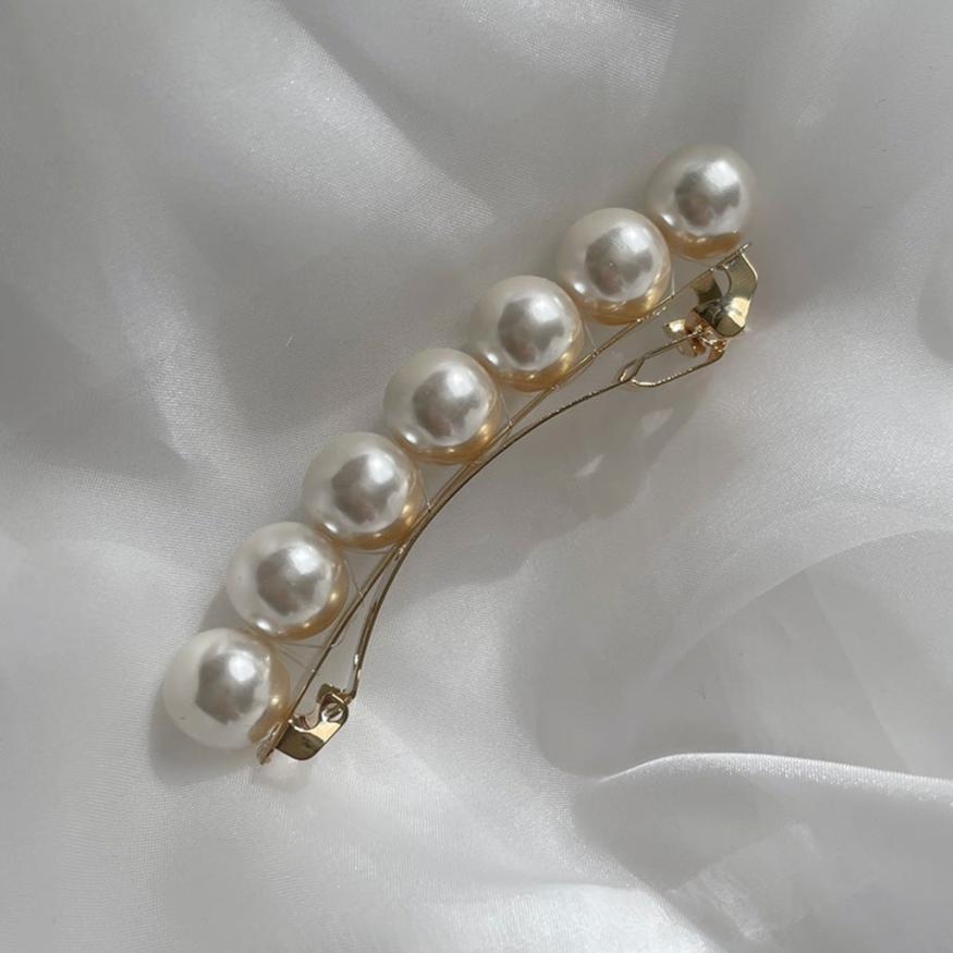 AHCAHCUM.muchacha 白鳥バレッタ・パールイヤーカフ 2点セット ビッグパール バレッタ レディース ヘアアクセサリー 大粒パール 上品
